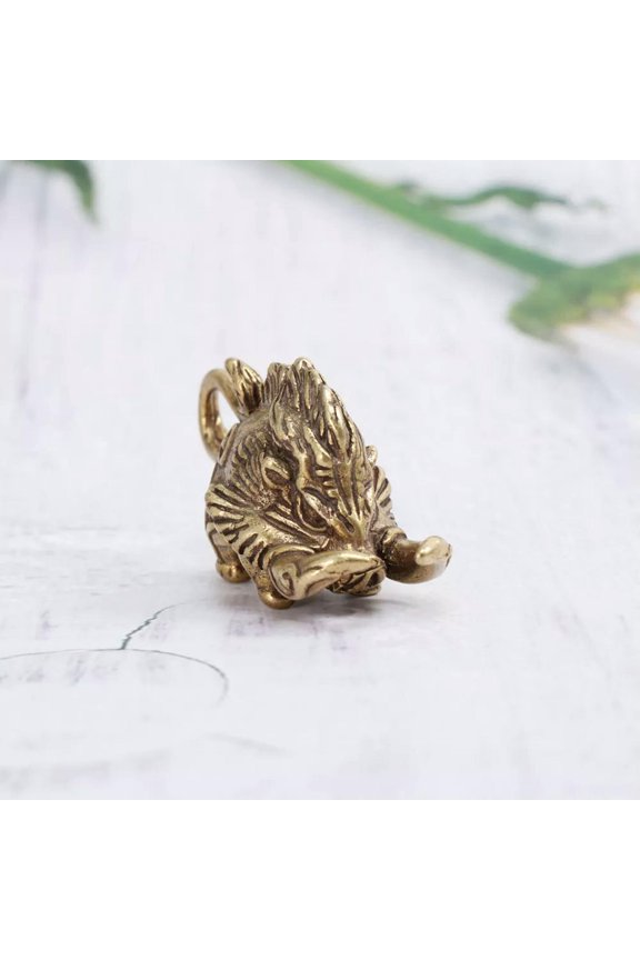 Copper Necklace Accessory Key Pendant Brass Wild Boar Widget