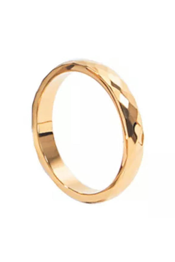 Titanium Steel 3mm Wide Men Women Wedding Band Comfort Ring V-shaped Pattern-gold-6