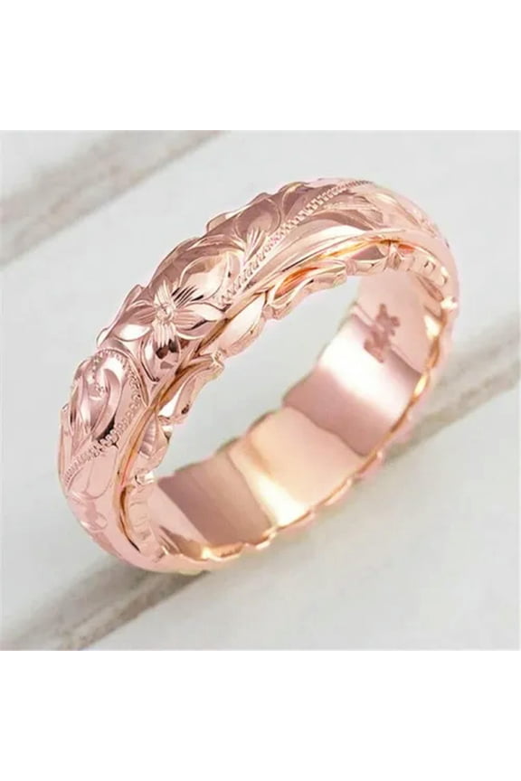 Craved Flower Finger Rings Women Wedding Bridal Ring Classic Timeless Jewelry-rose gold-6
