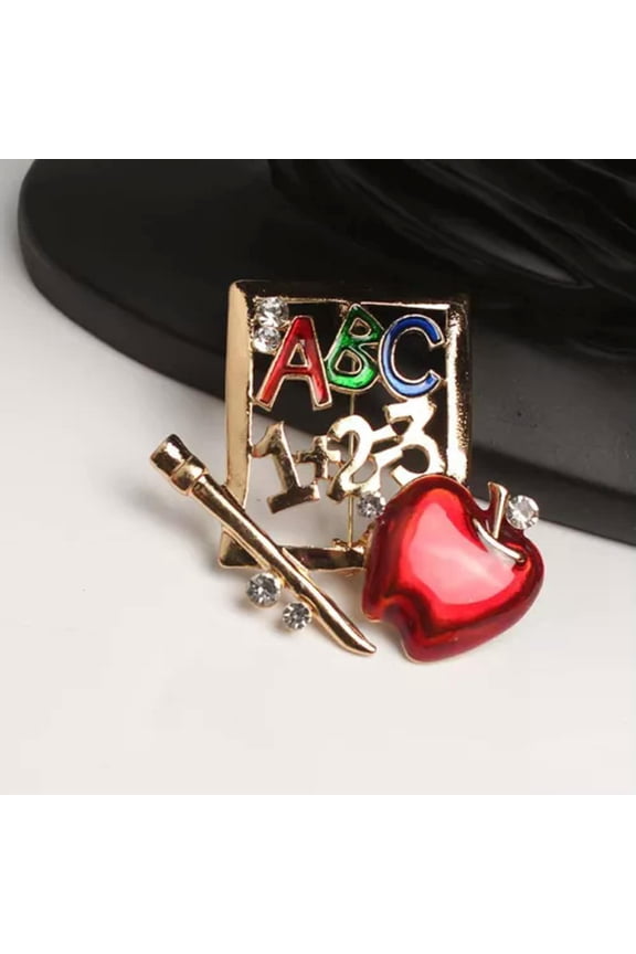 Creative Red Heart Brooches for Women Luxury Love Corsage Fashion Brooch Pin-Apple love