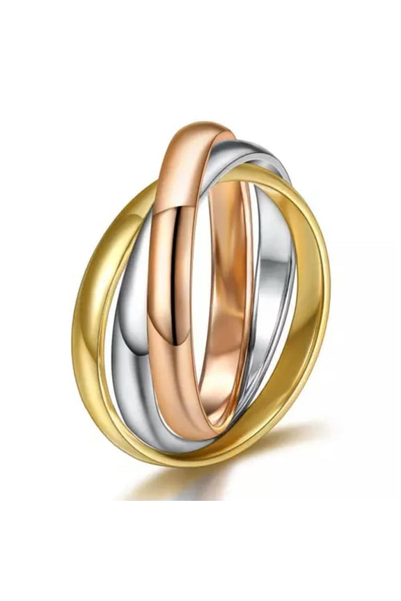 Creative Three Rings Women's Stainless Steel Finger Mobius Rings Size 5-9-8