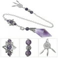 thumbnail image 1 of GKNET Crystal Point Prism Pendulum With Catcher and Merkaba Star For Dowsing-Amethyst, 1 of 9