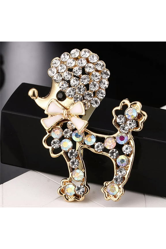 Crystal Rhinestone Dog Brooch Pin Cute Puppy Animal Brooch Pin Women _tu