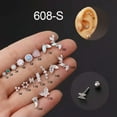thumbnail image 1 of GKNET Crystal Tragus Helix Cartilage Bar Screw Earring Flat Back Ear Studs Piercing ➳-silver-9, 1 of 7