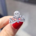 thumbnail image 1 of GKNET Crystal Zircon Crown Ring 925 Silver Ring Women Wedding Rings Size 5-10-6, 1 of 6