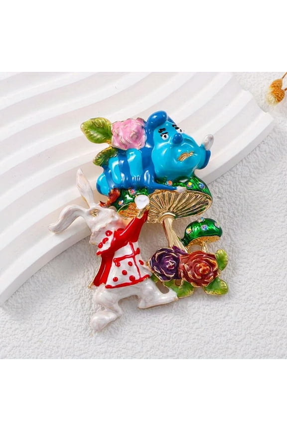 Cute Rabbit Brooch Caterpillar Accessories Pin Creative Mushroom Corsage