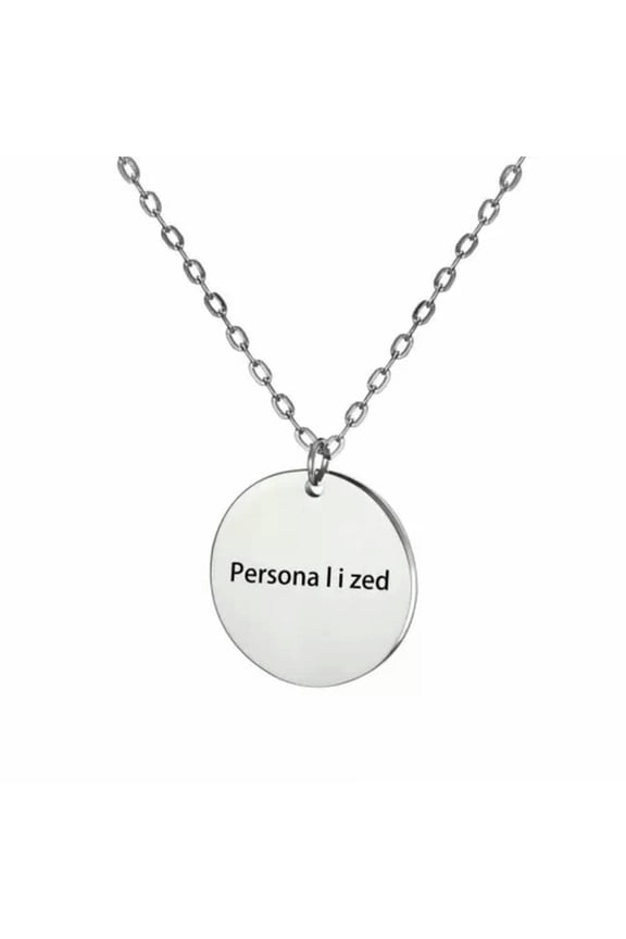 DIY Personalized Custom Engraved Name Letters Stainless Steel Necklace Unisex-Round
