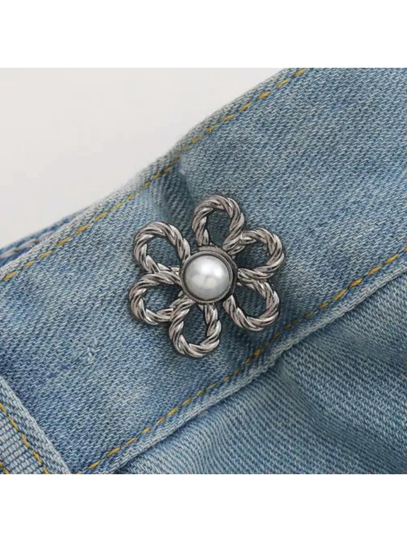 Detachable Waistband Flower Buttons Tool Jeans Waist Buckle Adjustment Button-A5