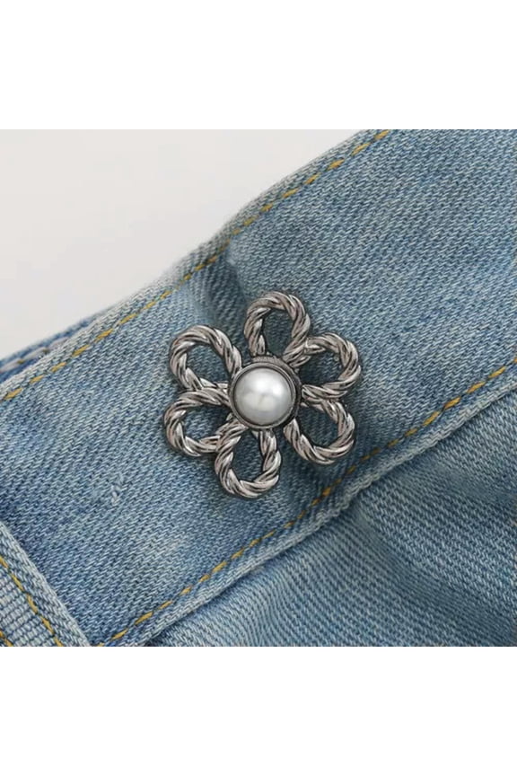 Detachable Waistband Flower Buttons Tool Jeans Waist Buckle Adjustment Button-A5