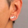 thumbnail image 1 of GKNET Dinosaur Earrings Halloween Bat Ghost Snake Ear Studs Rune Earrings Xmas Jewelry-Fox, 1 of 6