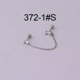 thumbnail image 1 of GKNET Double Lobe Piercing Earring Chain Studs For Two Holes Silver Golden Pin Jewelry-1 silver, 1 of 9