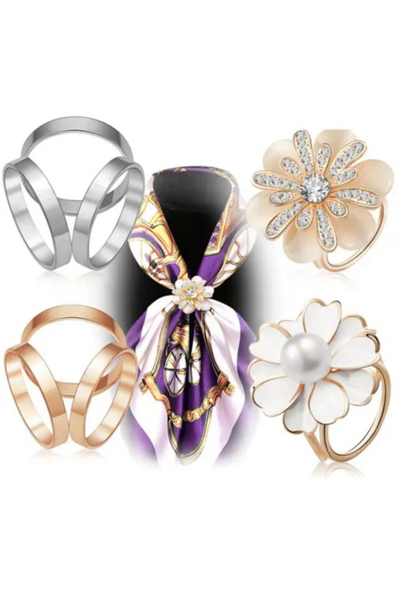 Drops Pearl Camellia Scarf Clip Brooch Pin Hollow Out Shawl Buckle Women _tu-F