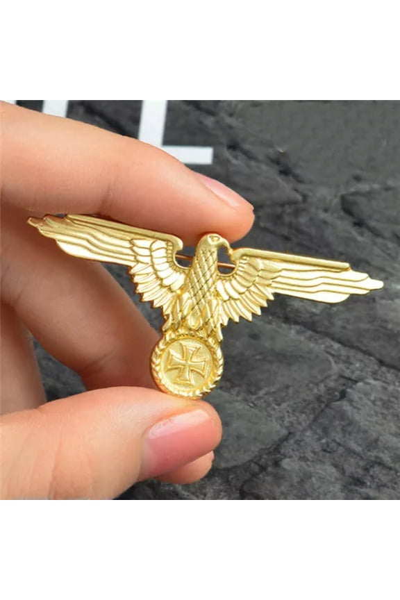 Eagle Military Cross Animal Collar Brooch Pins Badge Corsage Brooch Delicate Jewelry A_yi-Gold