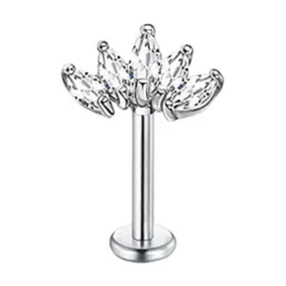 GKNET Ear Studs Cartilage Bars Earrings Stainless Steel Crystal Ear Piercing Jewe-Silver 6MM-/