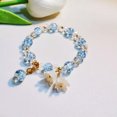 thumbnail image 1 of GKNET Elegant Bell Flower Bead Crystal Elastic Bracelet Adjustable Women Delicate Jewelry Gift-Blue, 1 of 9