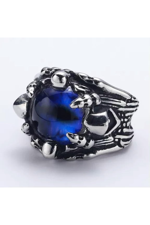 Europunk Dark Wizard Ghost Eye Stainless Steel Men's Rings Size 7-13