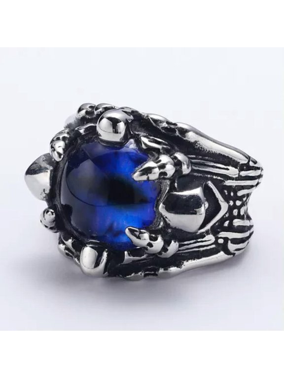 Europunk Dark Wizard Ghost Eye Stainless Steel Men's Rings Size 7-13