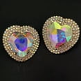 thumbnail image 1 of GKNET Exaggerated Alloy Heart Shaped Glass Sparkling Personality East Earrings, 1 of 6