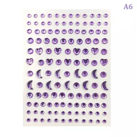 GKNET Face Stickers Face Makeup Crystal Jewel Stickers Decoration Self Adhesive-A6