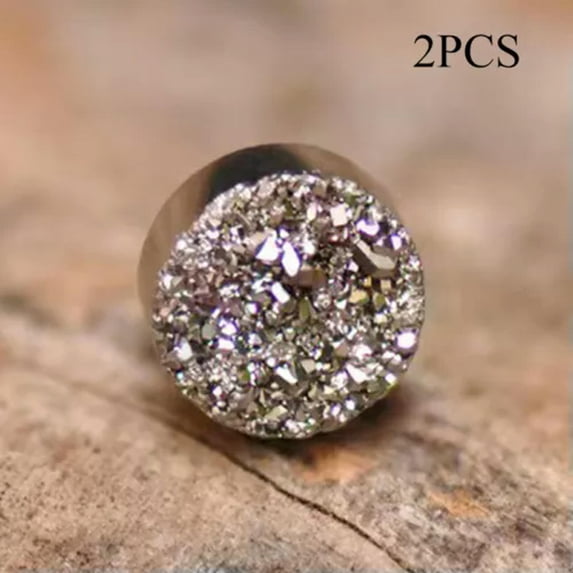 GKNET Fake Earring Zircon Earring Magnet Ear Clip Non Piercing Delicate Jewelry Zircon Ear Clip-silver-8mm