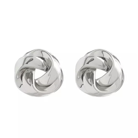 GKNET Fashion Big Spiral Twist Knot Earrings For Women Delicate Jewelry Party Accessories Gift-Silver-