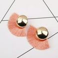 thumbnail image 1 of GKNET Fashion Boho Delicate Jewelry Elegant Circle Fan Shaped Tassel Earrings Drop Dangle Women-Pink, 1 of 9