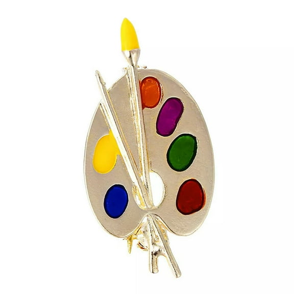 GKNET Fashion Brooch Colorful Enamel Artist Palette Pin Corsage Brooch Women Jewey
