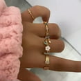 thumbnail image 1 of GKNET Fashion Butterfly Stack Plain Above Knuckle Ring Midi Finger Rings Set Jewellery-4pcs crystal flower, 1 of 6