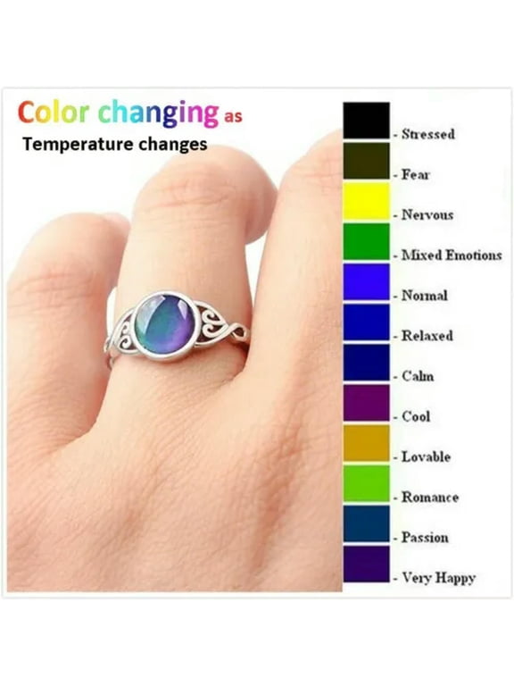 Fashion Change Mood Ring Changeable Temperature Control Color Changing Jewelry-6-1#