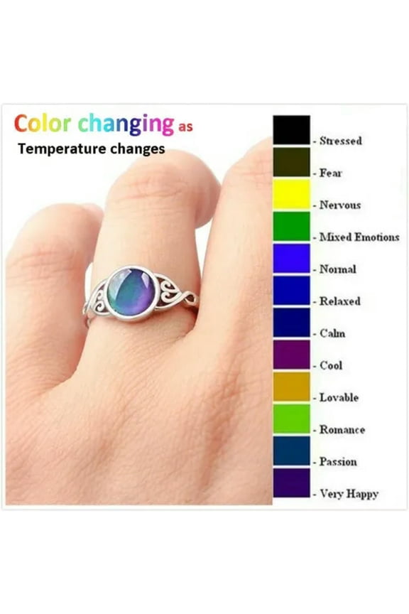 Fashion Change Mood Ring Changeable Temperature Control Color Changing Jewelry-8-1#