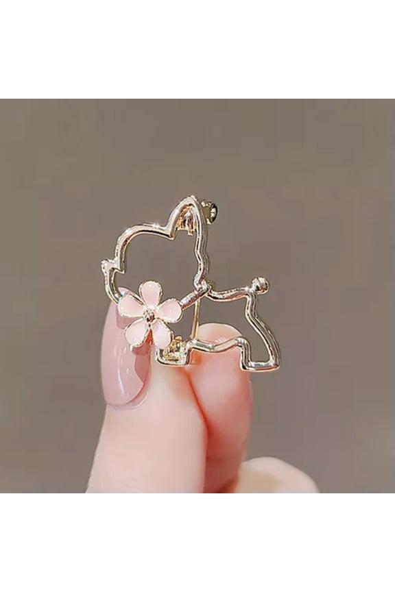 Fashion Delicate Jewelry Metal Hollow Brooch Dog Lapel Pin Cute Dog Women Accessories%-Gold