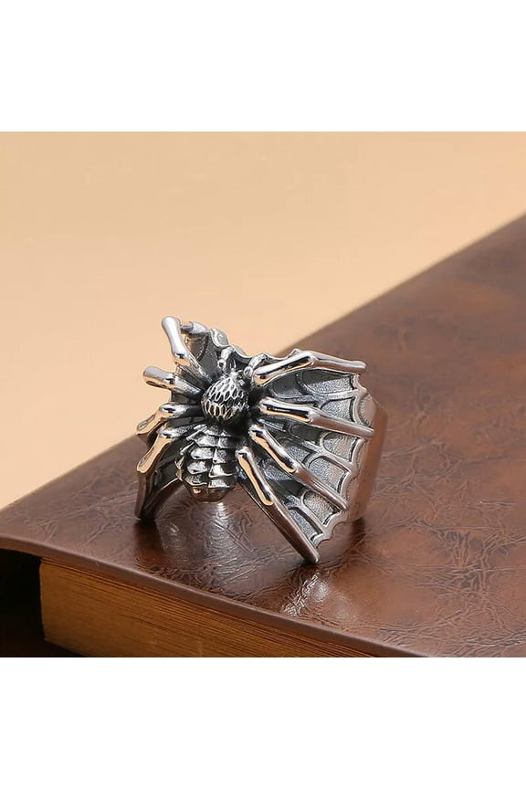 Fashion Domineering Gothic Spider Ring Antique Wide Opening Adjustable Rings WY4