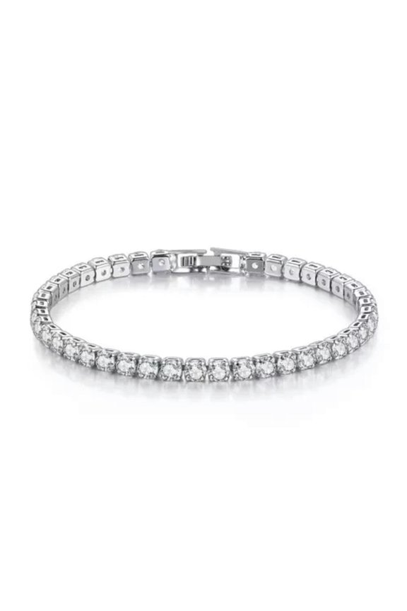 Fashion Exquisite Personality 925 Silver Zircon Tennis Link Bracelets Chain-20cm