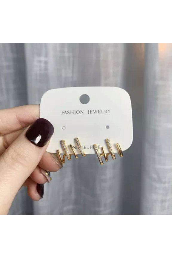 Fashion Gold Silver Claw Cuff Earrings Zircon Ear Wrap Piercing Womens Jewellery-Gold