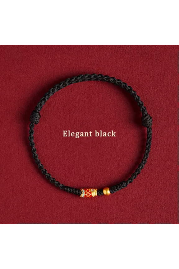 Fashion Hand Braided Koi Fish Bracelet Hand-Woven Lucky Bangle For Women G-Black-