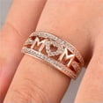thumbnail image 1 of GKNET Fashion MOM Mother's Rings Rose Gold Silver Delicate Jewelry White Sapphire Size 5-10-Rose Gold-7, 1 of 8
