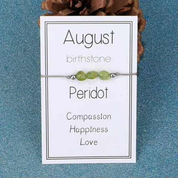 GKNET Fashion Natural Birthstone Stone Chip Beaded Braided Bracelet Month Women Gift-August