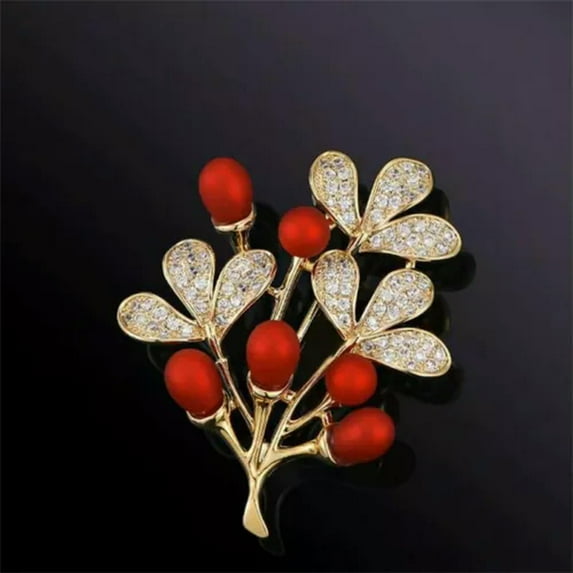 GKNET Fashion Pearl Flower Crystal Zircon Brooch Pin Charm Women Wedding Party Jewelry-Brooch#61