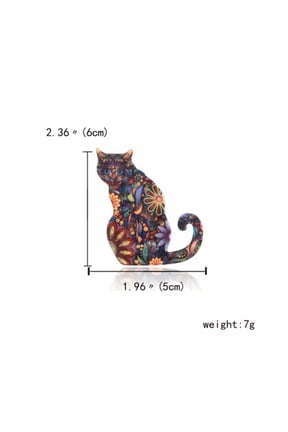 Fashion Printing Acrylic Turtle Cat Animal Brooch Pin Women Costume Delicate Jewelry Gift-Seated Cat