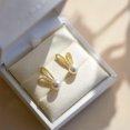 thumbnail image 1 of GKNET Fashion Rabbit Crystal Zircon Earrings Drop Dangle Elegant Women Wedding Jewelry-8-Pearl Rabbit, 1 of 9