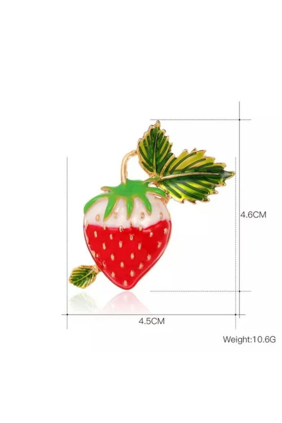 Fashion Red Strawberry Enamel Pearl Brooch Pin Corsage DIY Bouquet Women Jewelry-#4