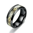 thumbnail image 1 of GKNET Fashion Silver Dragon Titanium Stainless Steel Men's Wedding Band Rings-dark black-12, 1 of 9