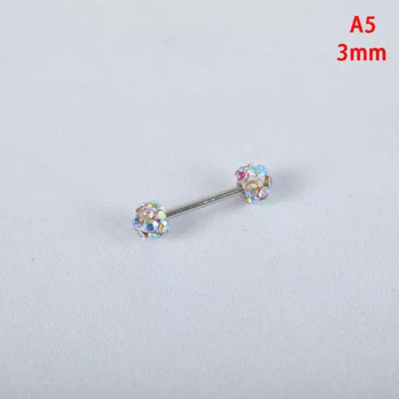 GKNET Fashion Titanium Steel Unisex Women Men Round Crystal Zircon Ear Studs Earri WY4-Multicolor-3mm