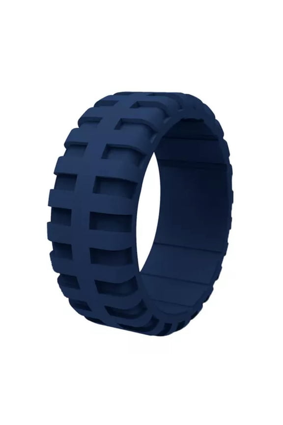 Men Silicone Rings Finger Ring Tire Pattern Wedding,Rubber Band Ring Gift Soild-blue-8
