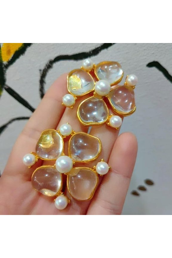 Flower Transparent Fashion Popular Exquisite Retro Women Accessories Earrings