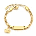 thumbnail image 1 of GKNET Free Engraving Lady Baby ID Name Heart Bracelet Birthday Christmas Gift for Her/-crown, 1 of 9