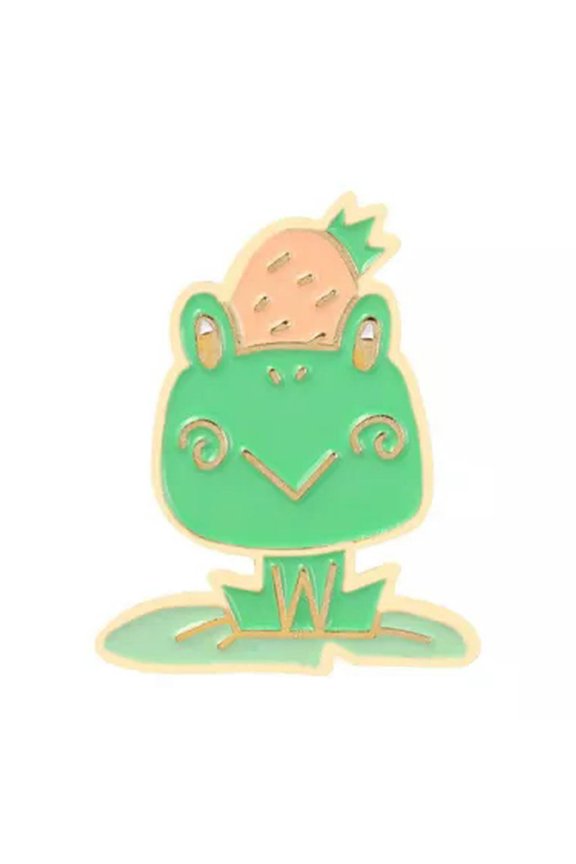 Frog Abstract Shark Brooches Cartoon Lapel Pin Corsage Enamel Badge Brooch !-Eating strawberry frog 10