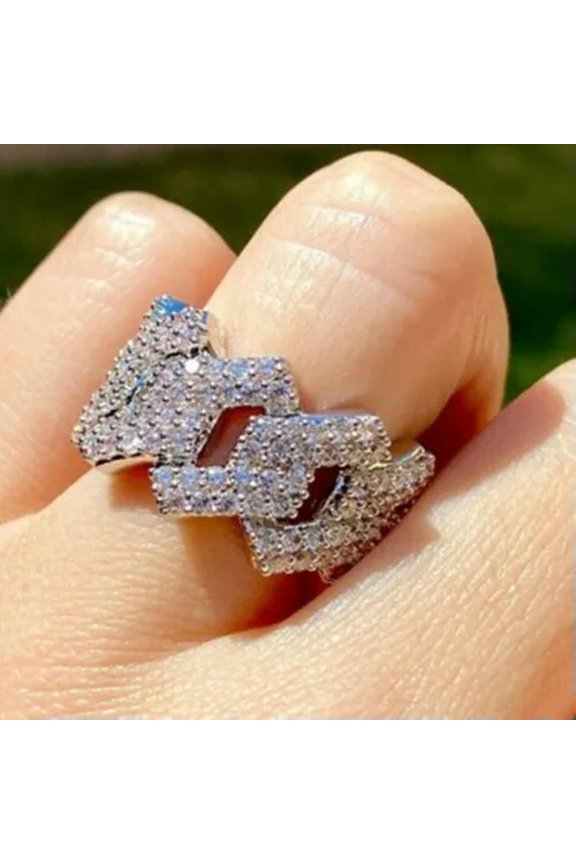 Glamorous Wedding Band 925 Silver Ring Cubic Zirconia Women Delicate Jewelry Size 6-10-9-Silver