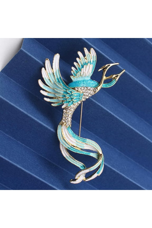 Glitter Light-colored Rhinestone Phoenix Brooch Exquisite Animal Pin for Women