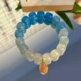 thumbnail image 1 of GKNET Glow In The Dark Beads Round Gradient Luminous Stone Bracelet Necklace Jewelry-Blue, 1 of 9